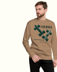 Lacorsa Racing Board Game Double Stripe Classic Heavyweight Latte Sweatshirt