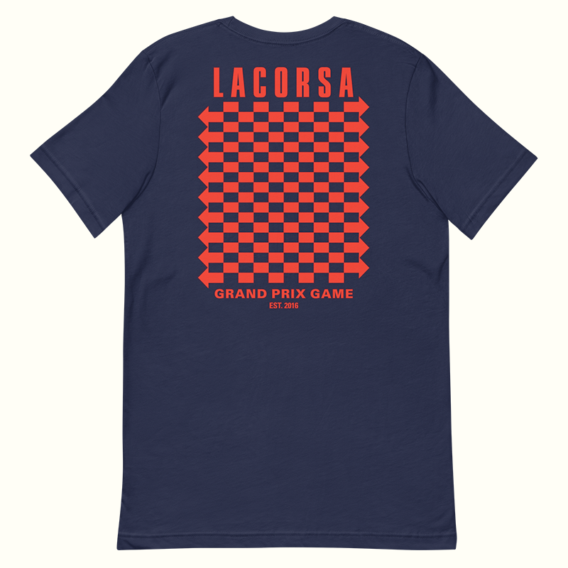 Lacorsa Racing Board Game Red Checkerboard Arrows Replica Premium T-Shirt