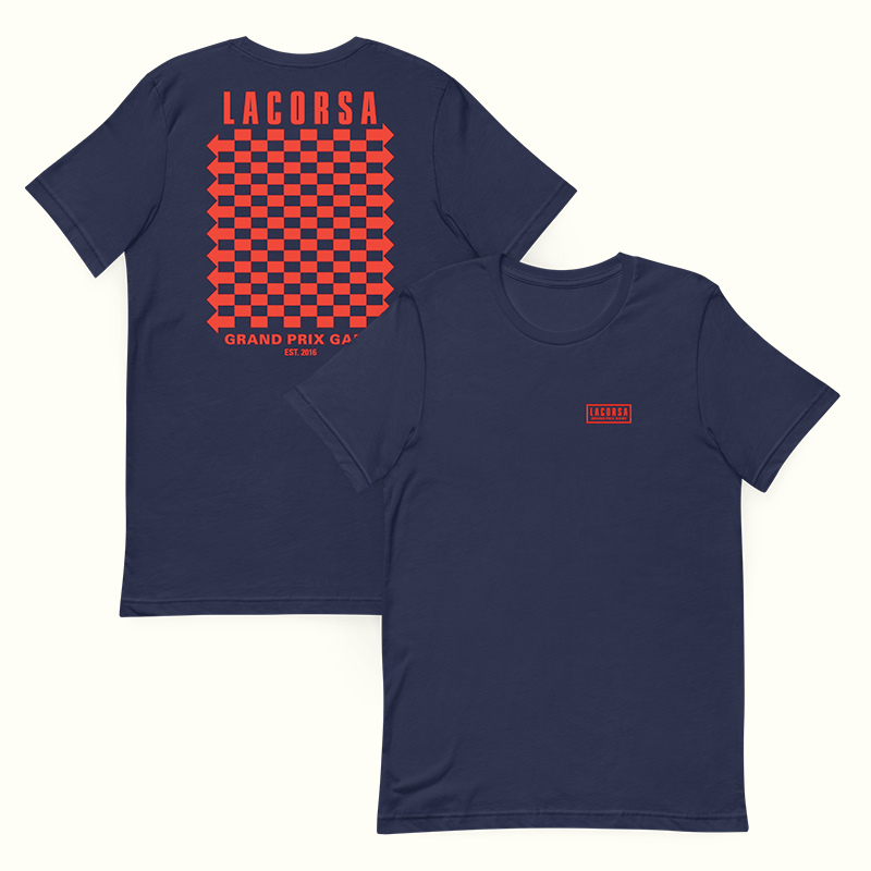 Lacorsa Racing Board Game Red Checkerboard Arrows Replica Premium T-Shirt