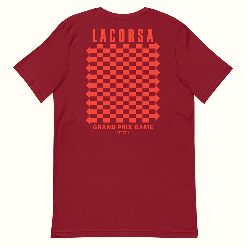 Lacorsa Racing Board Game Red Checkerboard Arrows Replica Premium T-Shirt