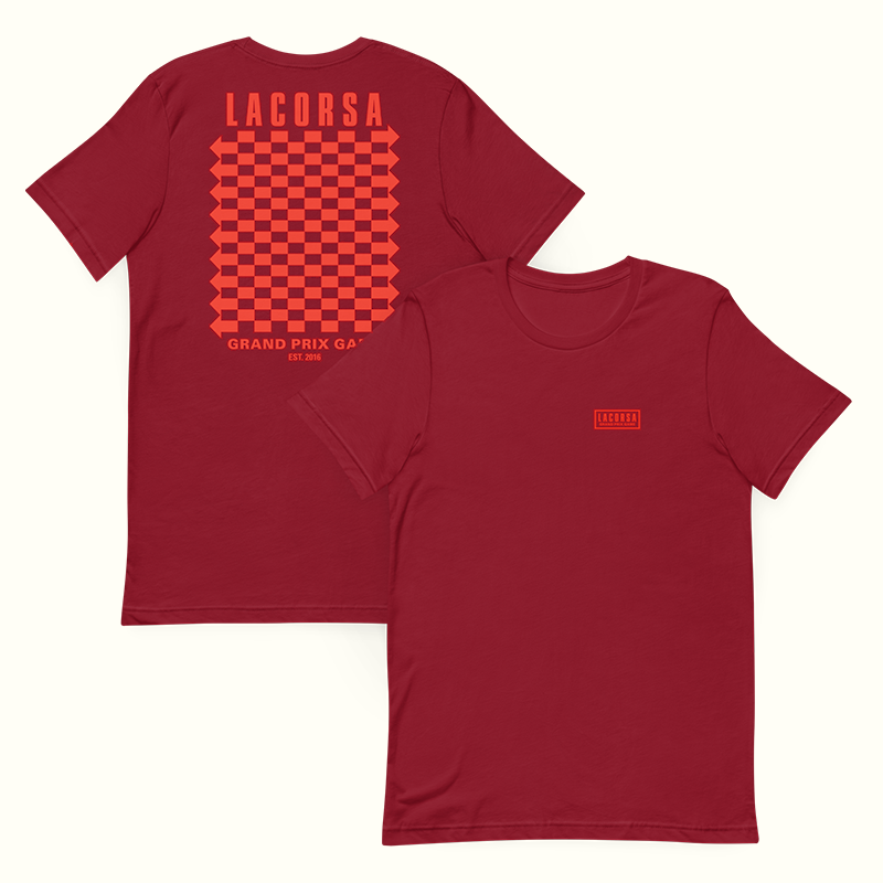 Lacorsa Racing Board Game Red Checkerboard Arrows Replica Premium T-Shirt