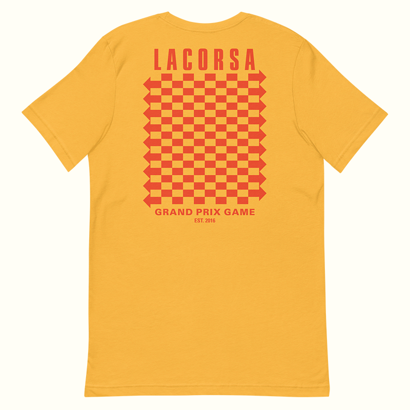 Lacorsa Racing Board Game Red Checkerboard Arrows Replica Premium T-Shirt