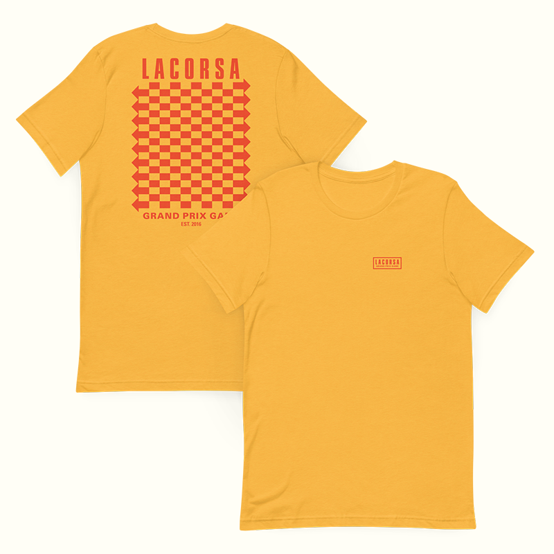 Lacorsa Racing Board Game Red Checkerboard Arrows Replica Premium T-Shirt
