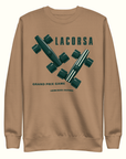 Lacorsa Racing Board Game Double Stripe Classic Heavyweight Latte Sweatshirt
