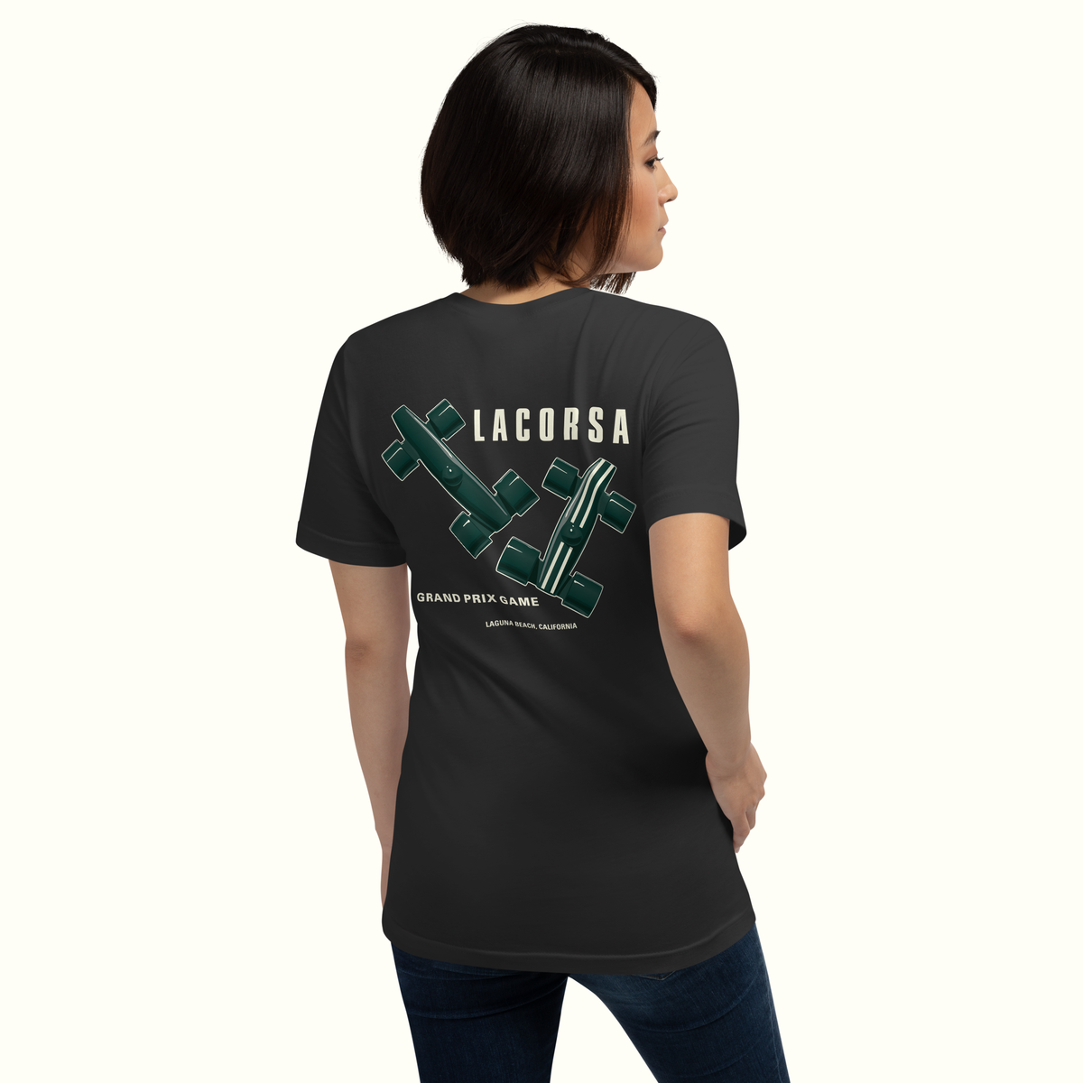 Lacorsa Racing Board Game Double Stripe Replica Premium Dark T-Shirt