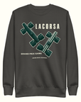 Lacorsa Racing Board Game Double Stripe Classic Heavyweight Dark Sweatshirt