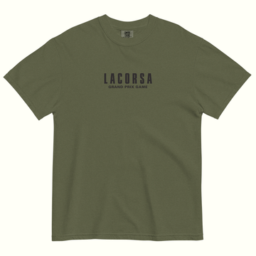 Lacorsa Racing Board Game Black Logotype Drivers Heavyweight T-Shirt