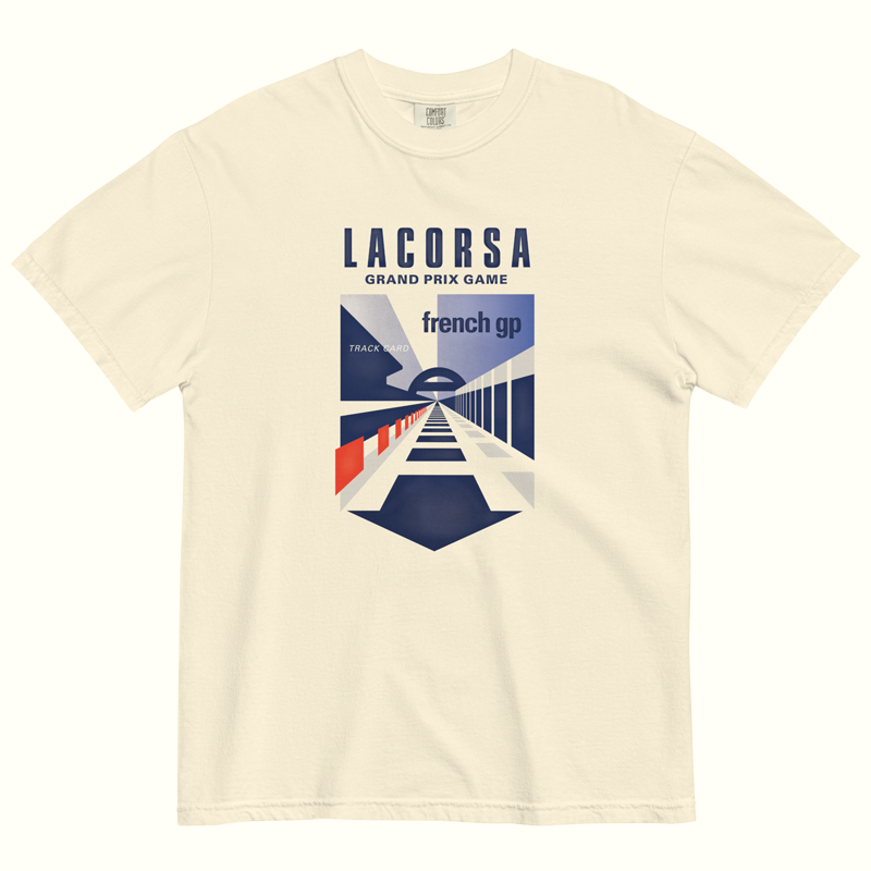 Lacorsa Racing Board Game French GP Drivers Heavyweight T-Shirt - lacorsagame.com