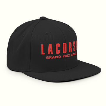 Black Hat with Red Embroidered Lacorsa Grand Prix Game Logo