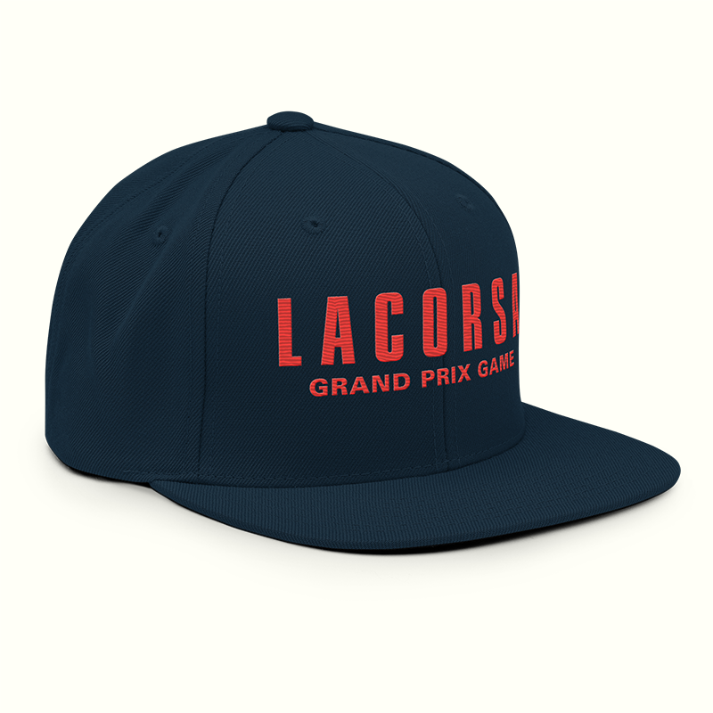 Navy Hat with Red Embroidered Lacorsa Grand Prix Game Logo