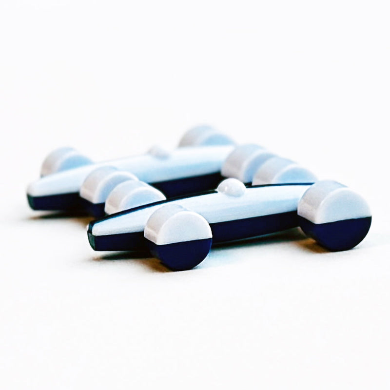 Low eye level of Split color race car Lacorsa game pieces