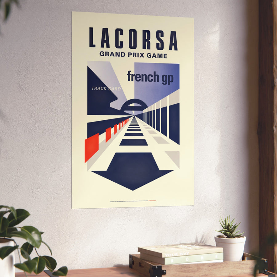 Lacorsa Racing Board Game French GP Track Card Giclée Matte Poster