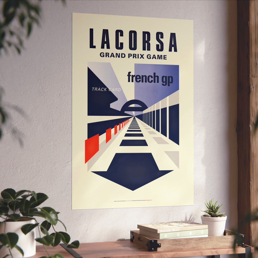 Lacorsa Racing Board Game French GP Track Card Giclée Matte Poster