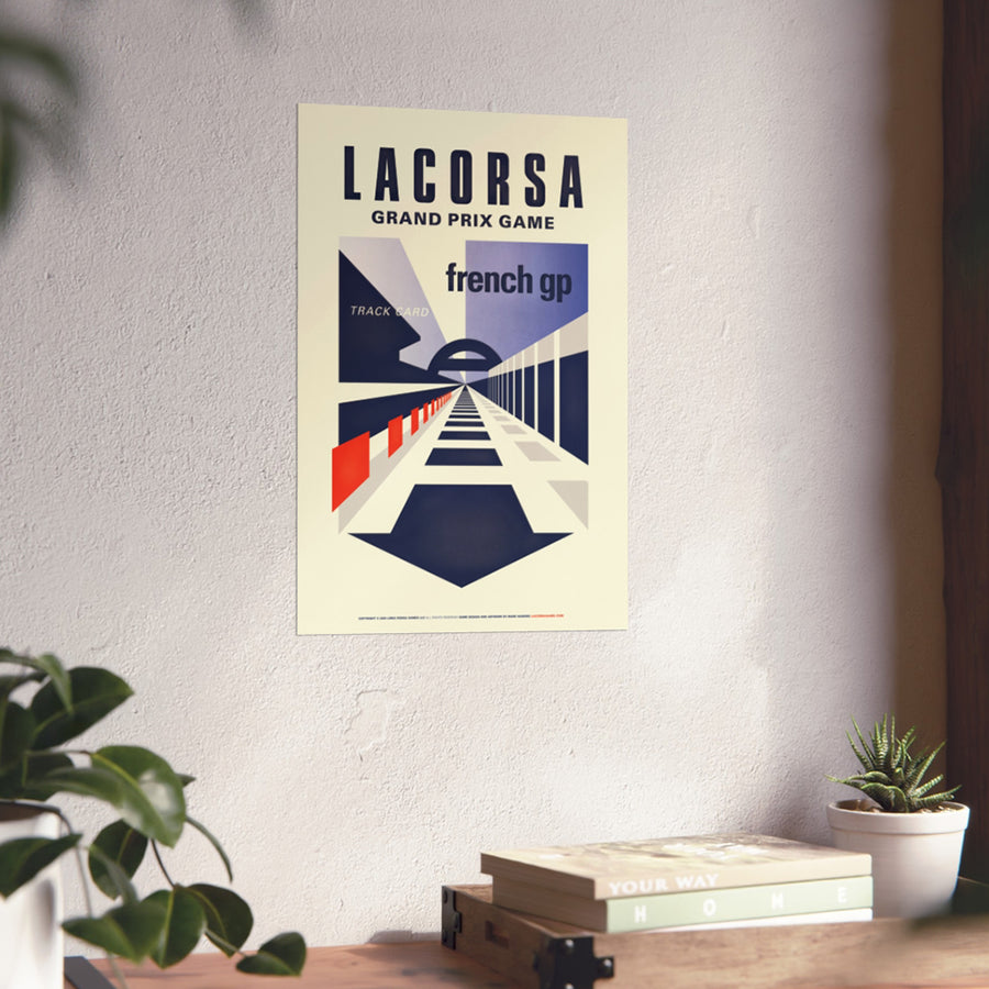 Lacorsa Racing Board Game French GP Track Card Giclée Matte Poster